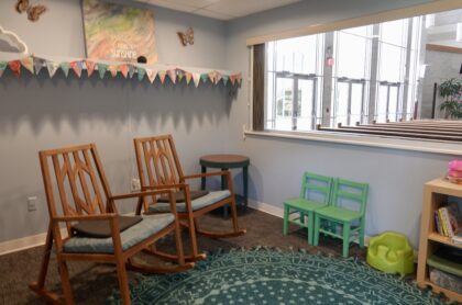 Wiggle room: 2 rocking chairs, 2 child size chairs